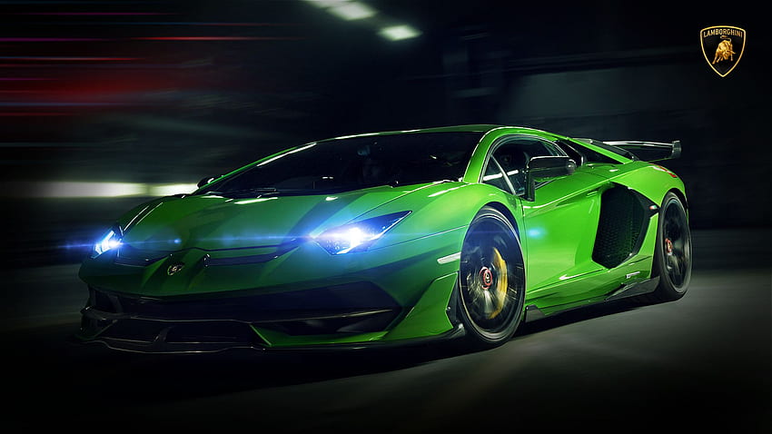 멋진 자동차 배경 Lambo, Cool Green Lamborghini HD 월페이퍼