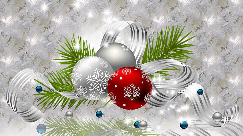 A Year to Celebrate, brand thunder, frost, feliz navidad, firefox persona, spruce, ribbons, new years, balls, fir, bt engage, bright, christmas, decorations, silver HD wallpaper
