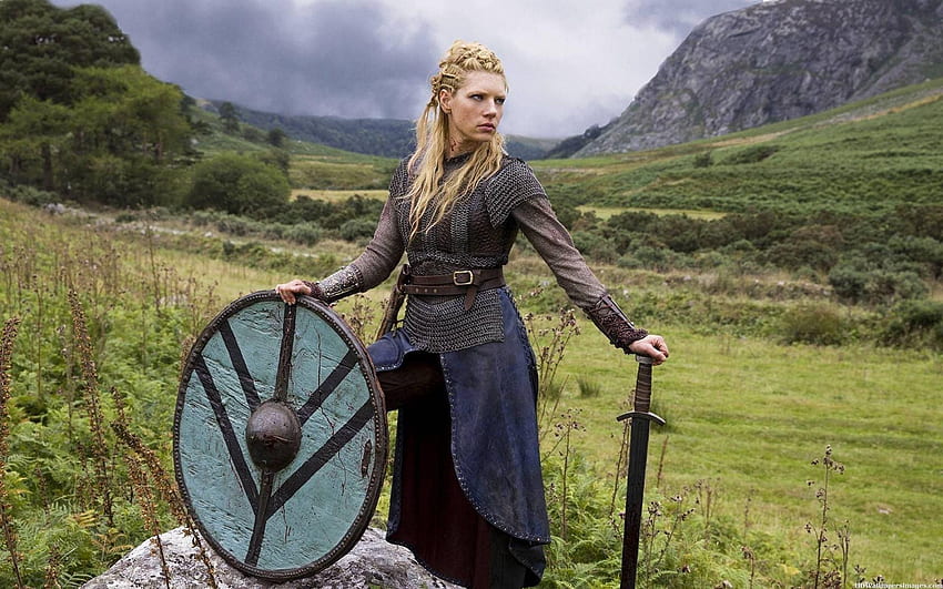 Vikings(TV 시리즈), Lagertha Lothbrok, 여성, 방패, 검, 여배우, 야외 여성, 금발, 자연, 풍경/및 모바일 및 HD 월페이퍼