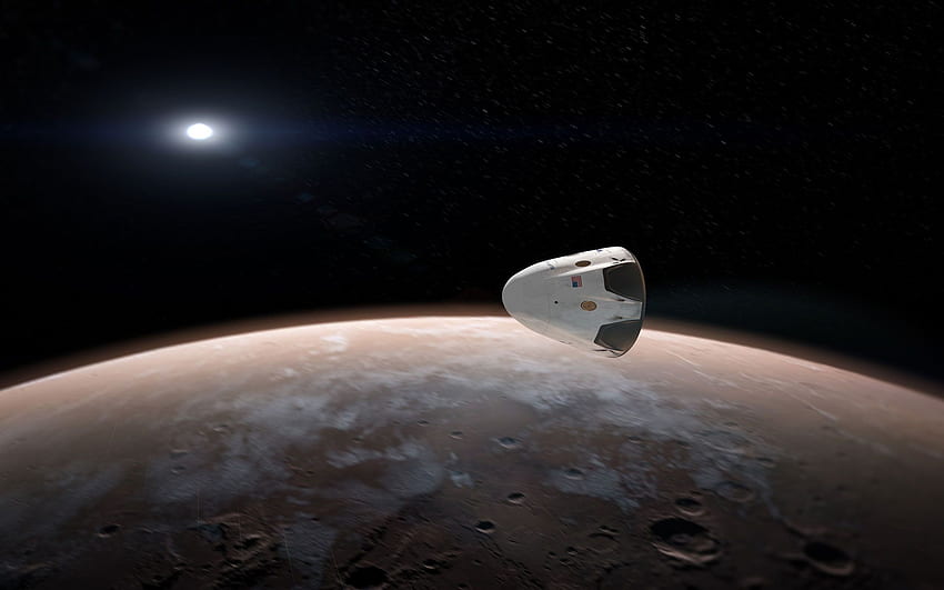 Naga SpaceX Mengorbit Mars, Naga Bumi Wallpaper HD