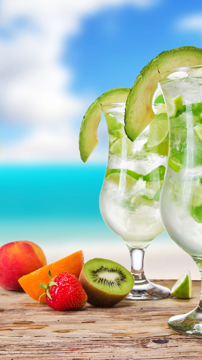 Lime Cocktails On The Beach Fresh Fruit Android, Beach Drink HD phone wallpaper