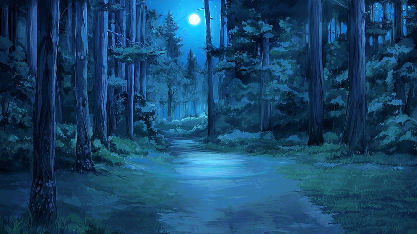 Forêt Magique Anime Jardin Fond Nuit Fond d'écran HD
