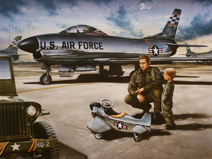 Die erste Flugstunde, Militär, Jeep, Luftwaffe, Flugzeuge HD-Hintergrundbild