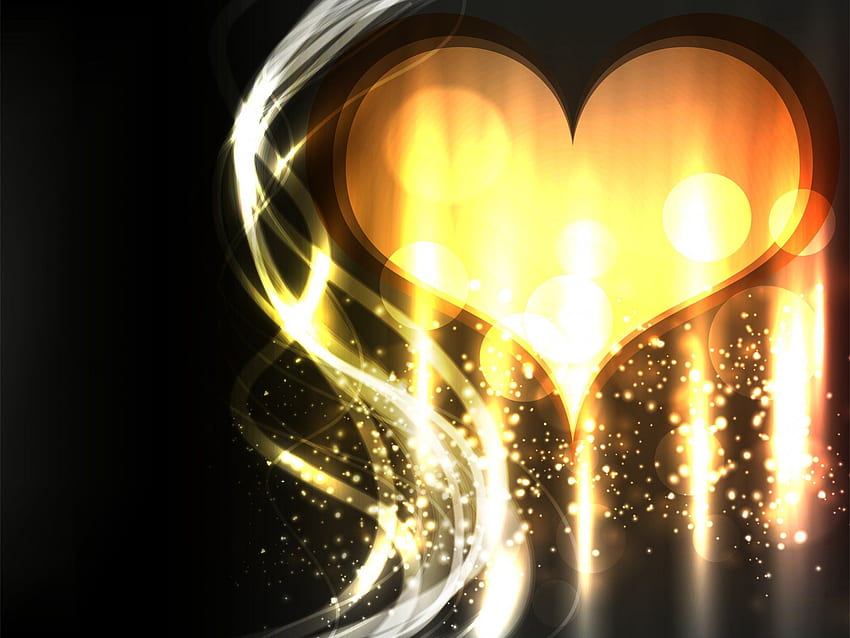 หัวใจสีทอง เวกเตอร์หัวใจสีทอง สะท้อนความรักที่เป็นนามธรรม HeartGold วอลล์เปเปอร์ HD