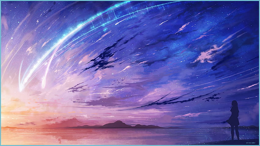 Ihr Name Anime-Landschaft - Top Ihr ​​Name Anime - Anime-Landschaft, Blaue Anime-Landschaft HD-Hintergrundbild
