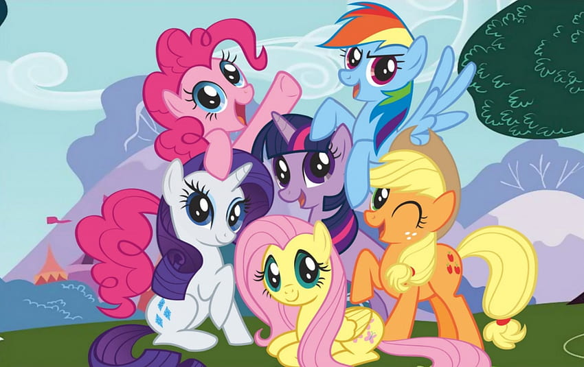 My Little Pony, Rainbow Dash, Pinkie Pie, Przyjaźń to magia, Twilight Sparkle Tapeta HD