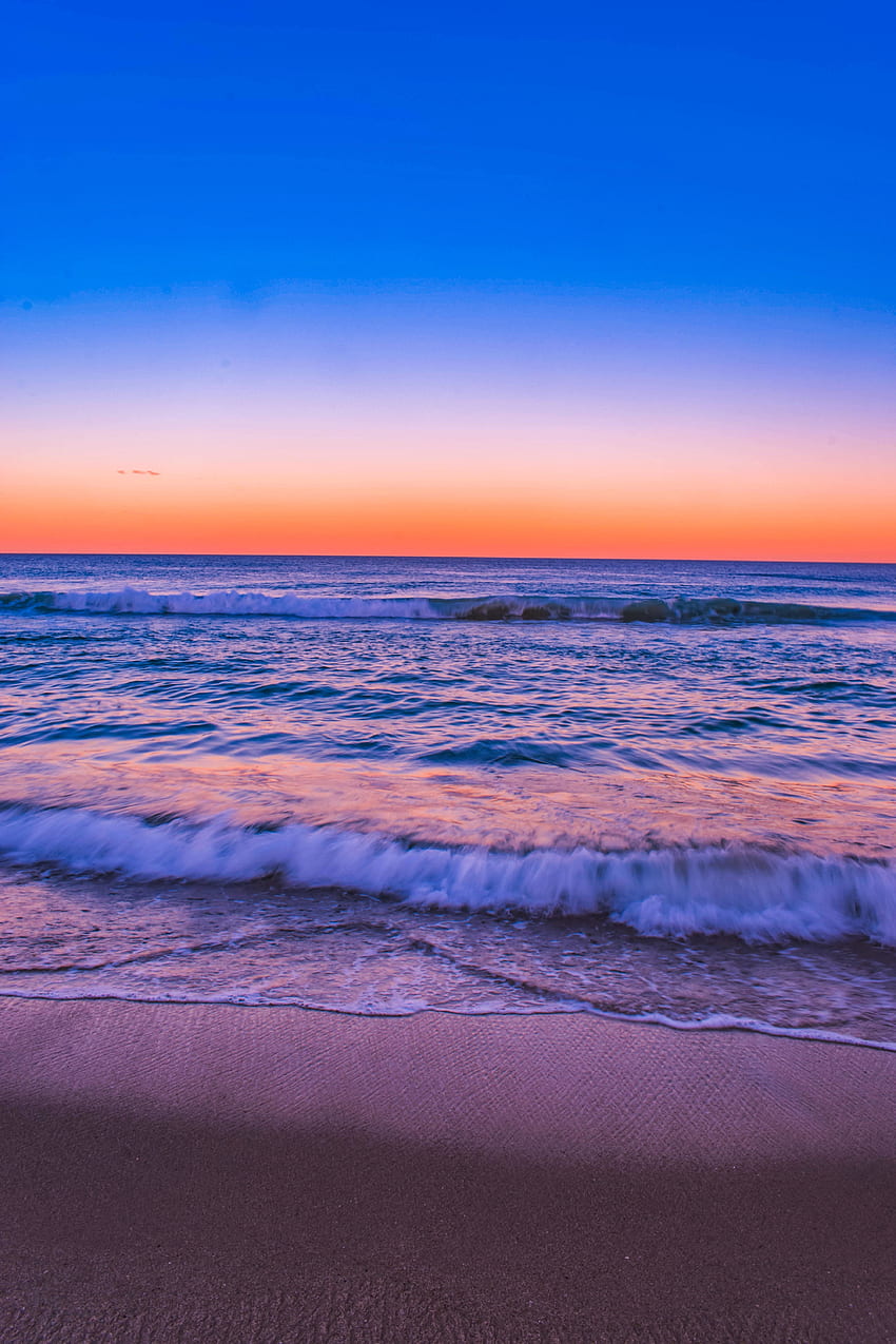 Vue adorable, coucher de soleil, plage Fond d'écran de téléphone HD