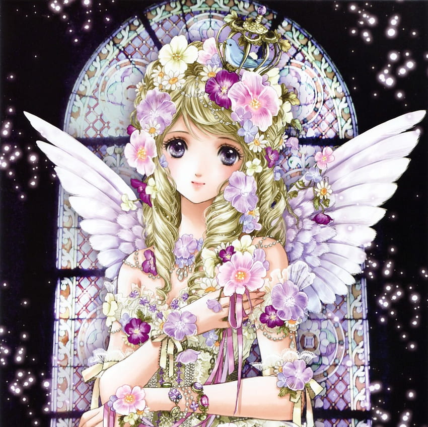 Angel, blond hair, awesome, blonde, wonderful, nice, wing, cg, petals, flower, blonde hair, adorable, female, blossom, sweet, gorgeous, girl, adore, amour, kawaii, fantasy, pretty, lovely, great, black, sublime, plendid, cute, floral, long hair, rose, fantasy girl, , angelic, good, wings, blond, divine HD wallpaper
