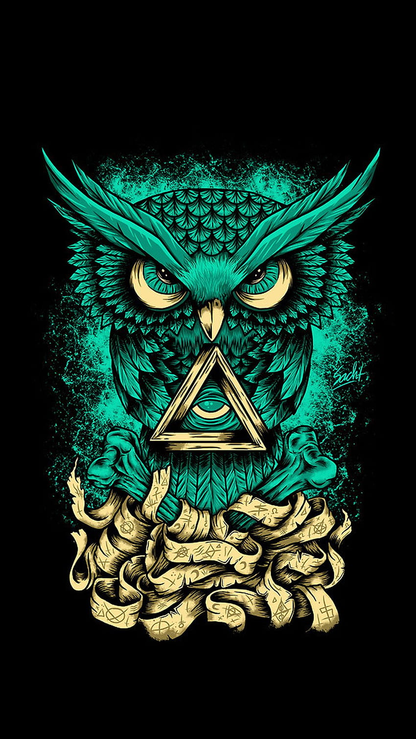Wise Owl, Sacht, Digital, 2018 : Art, Illuminati Owl HD phone wallpaper