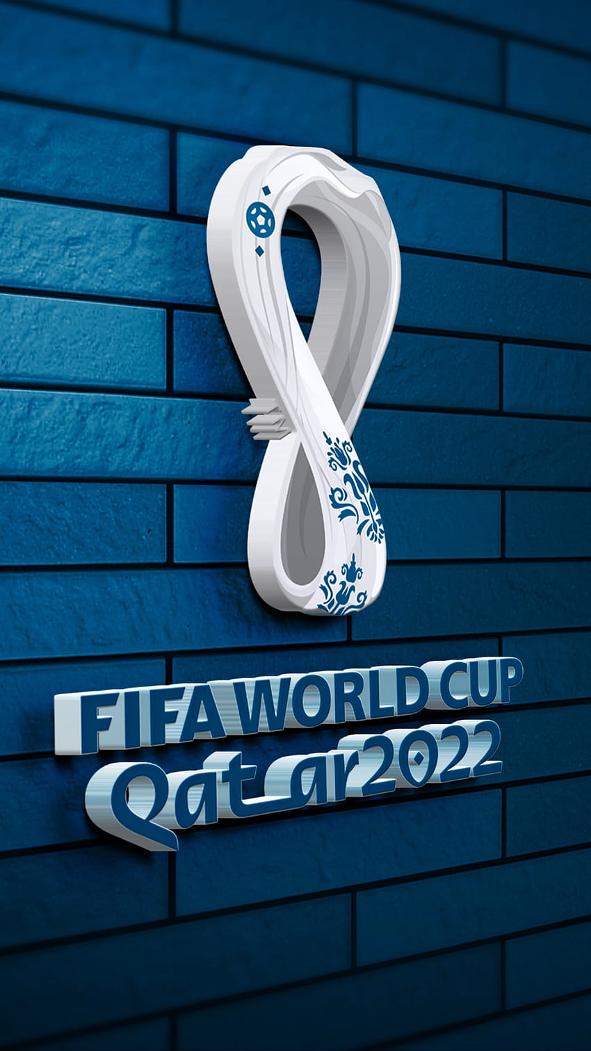 Katar 2022, piłka nożna, mondial, niebieski, logo, puchar świata, piłka nożna Tapeta na telefon HD