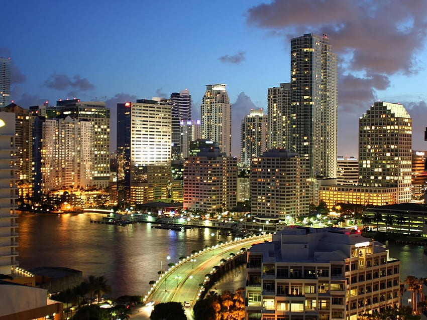 Miami Skyline HD wallpaper