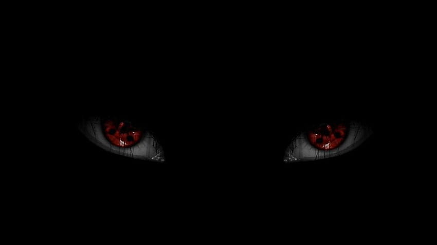 Anime Dark Red Eyes Minimalizm Sharingan Oczy Naruto Shippuuden Czarne tło, minimalistyczny Sharingan Tapeta HD