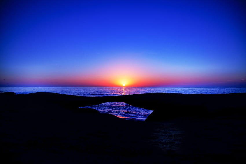 Sea, Nature, Sunset, Sky, Sun, Horizon HD wallpaper