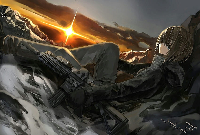 Anime Gun Anime War Hd Wallpaper Pxfuel