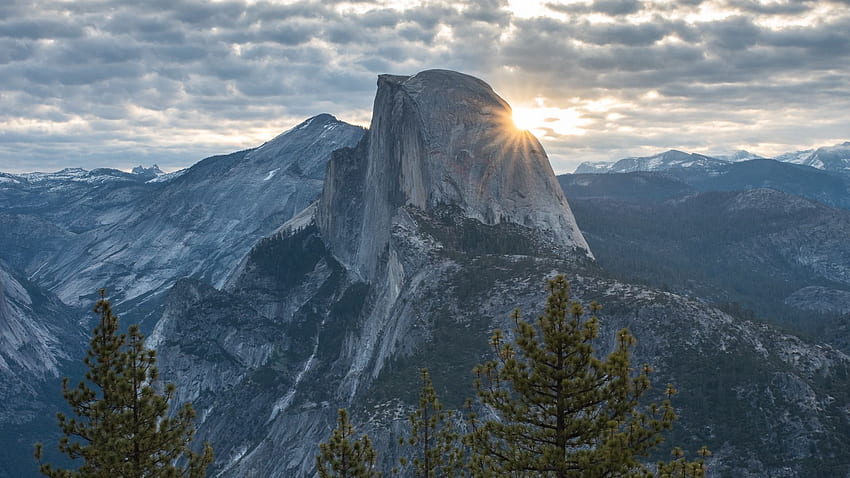 dağlar, tepe, ağaçlar, ışık, şafak, yosemite vadisi, birleşik devletler dolu, tv, f, arka plan, 1920 X 1080 Yosemite HD duvar kağıdı
