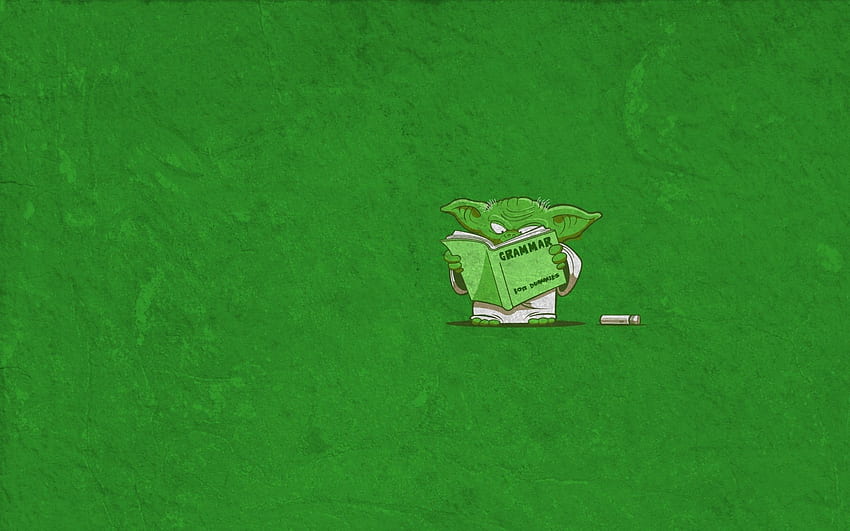 green, Star Wars, minimalistic, funny, Yoda HD wallpaper