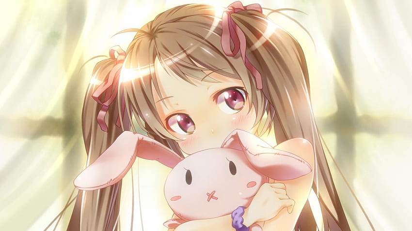 Pink Bunny Girl - Cute Kawaii Anime Art - Anime Girls - Pin | TeePublic