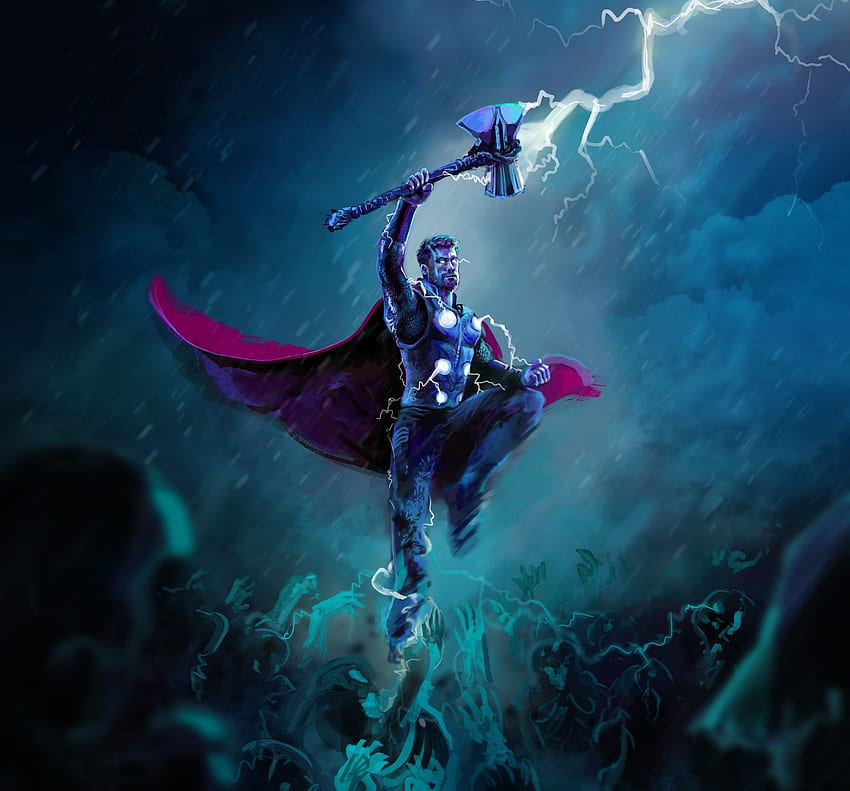 Thor, tempestade, obras de arte papel de parede HD