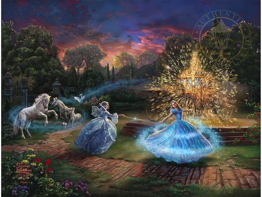 All Kinkade Disney Art - Cinderella Wishes Granted Limited, Thomas Kinkade Disney HD wallpaper