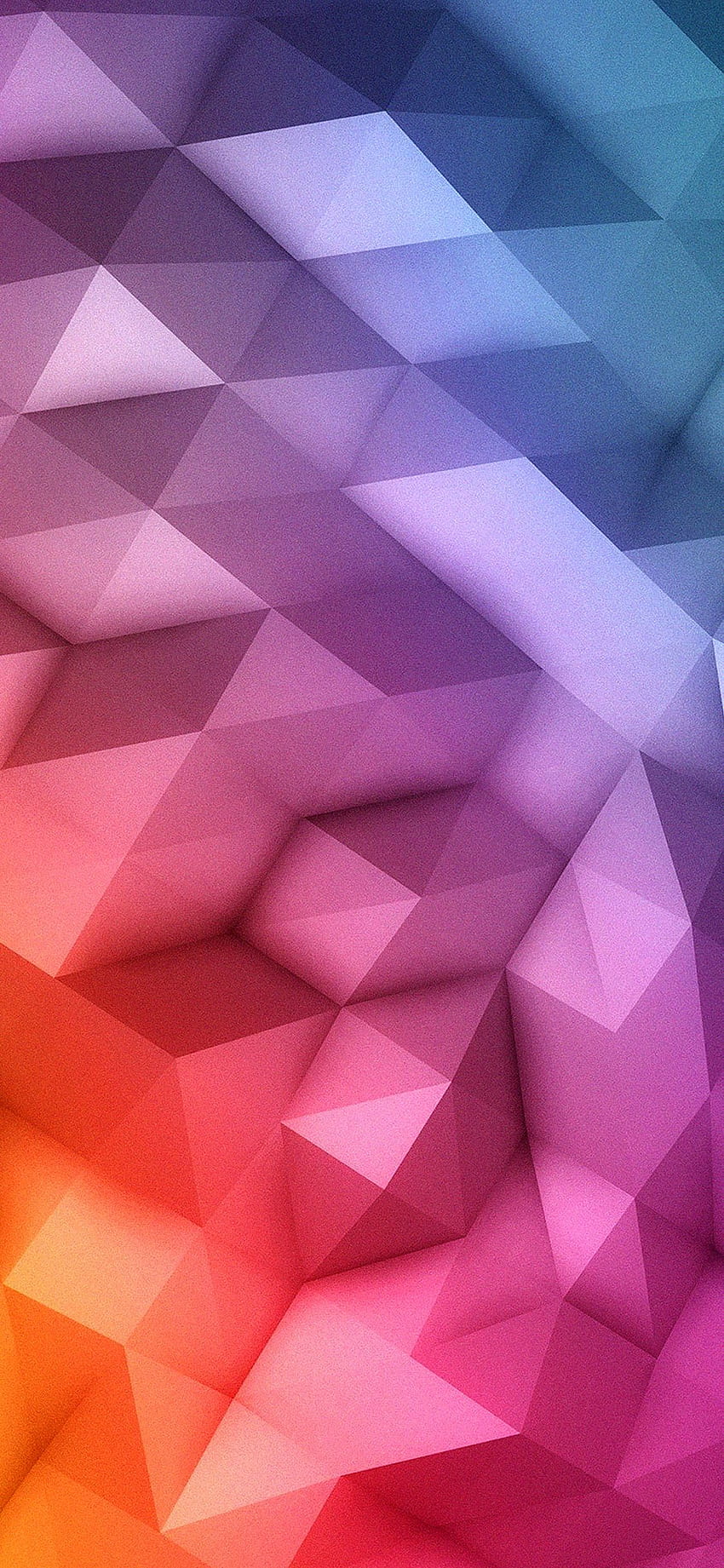 Gradient Rainbow Polys Pattern, Purple Triangle HD phone wallpaper