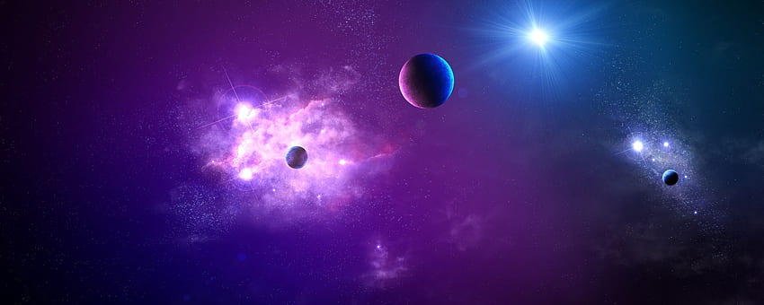 Dual Monitor Space. 3425 D Background HD wallpaper
