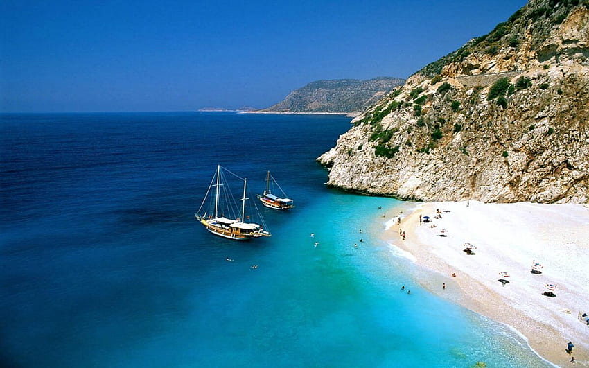 Türkiye Akdeniz Bölgesi Antalya Bölgesi Kaş Kaputaş Plajı HD duvar kağıdı