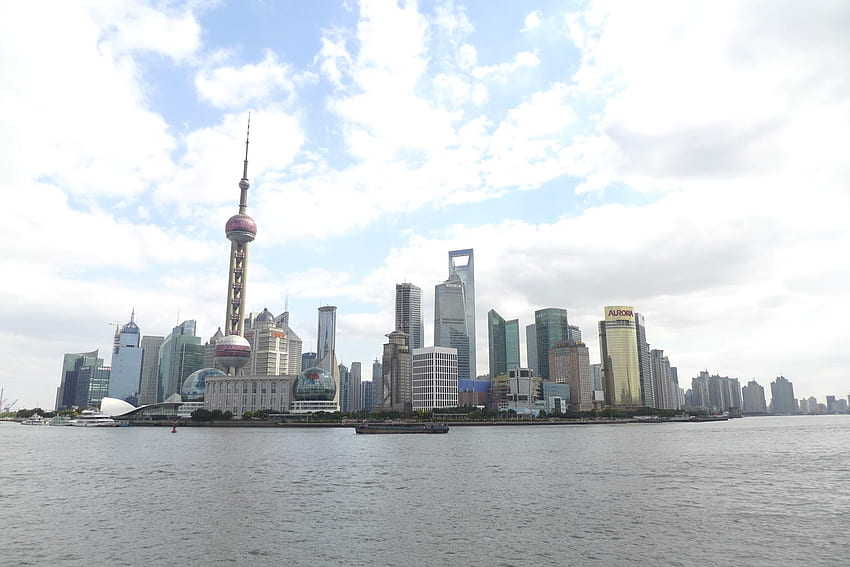 shanghai, sea, building, sky HD wallpaper