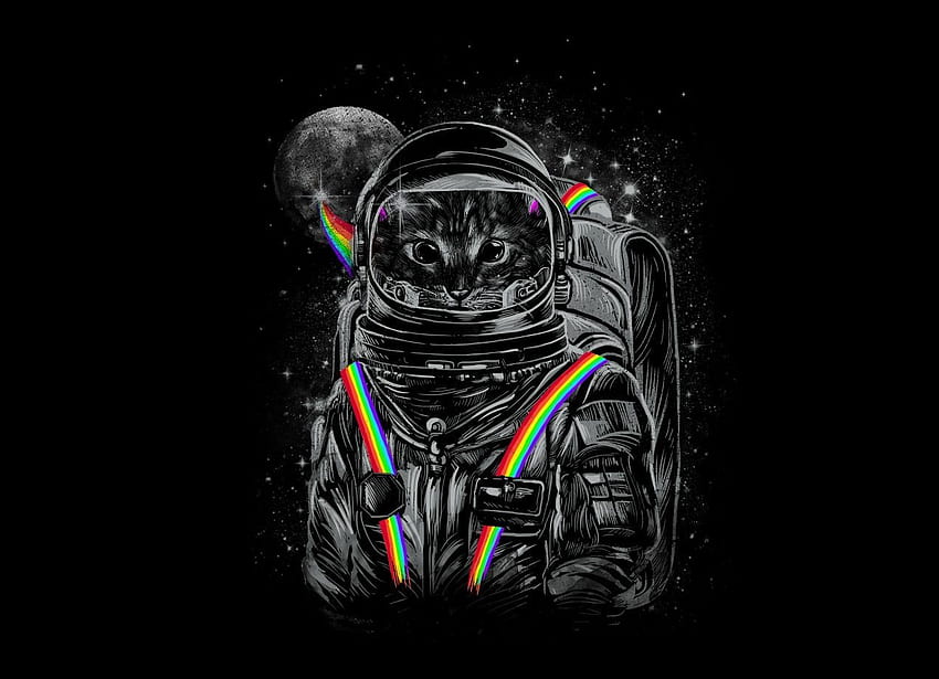 Let's Go To Space Camp! By Fightstacy On Mens T Shirts. Threadless, Cat Astronaut HD wallpaper