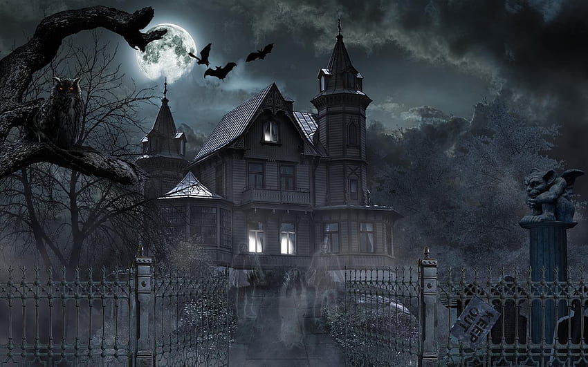 3D Haunted House, Scary House HD wallpaper