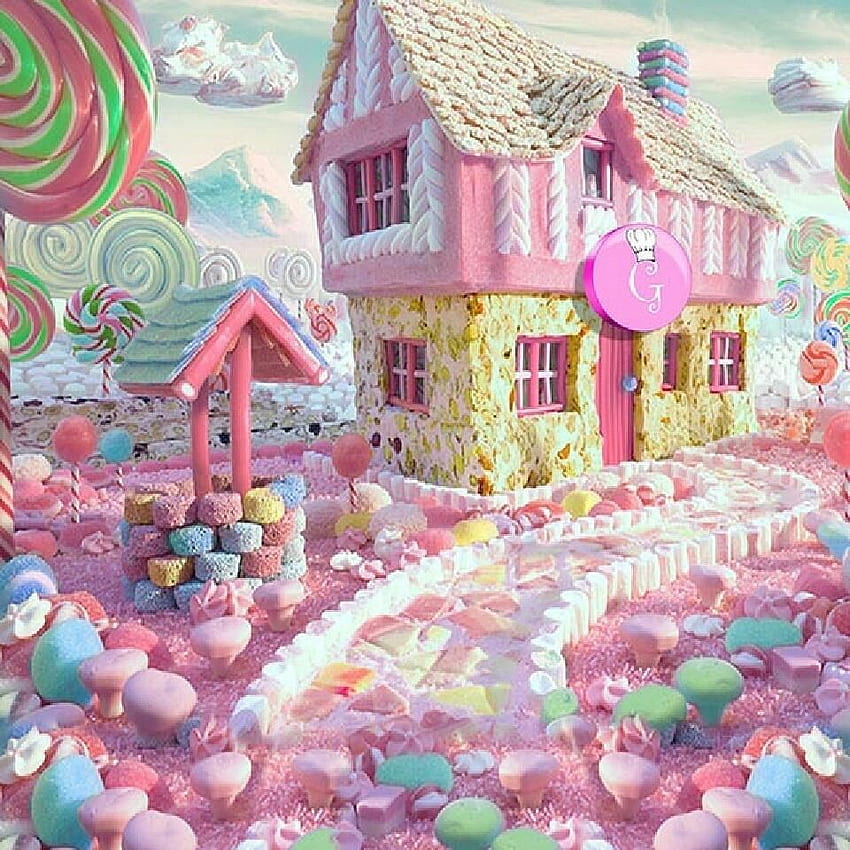 berenice on Occasion} Themes. Candy house, Candyland, Christmas drawing, Pink Candyland HD phone wallpaper