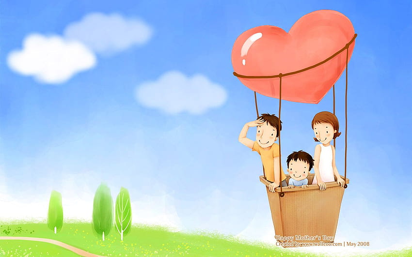 Lovely Children Illustraion of Family Love  HD wallpaper | Pxfuel