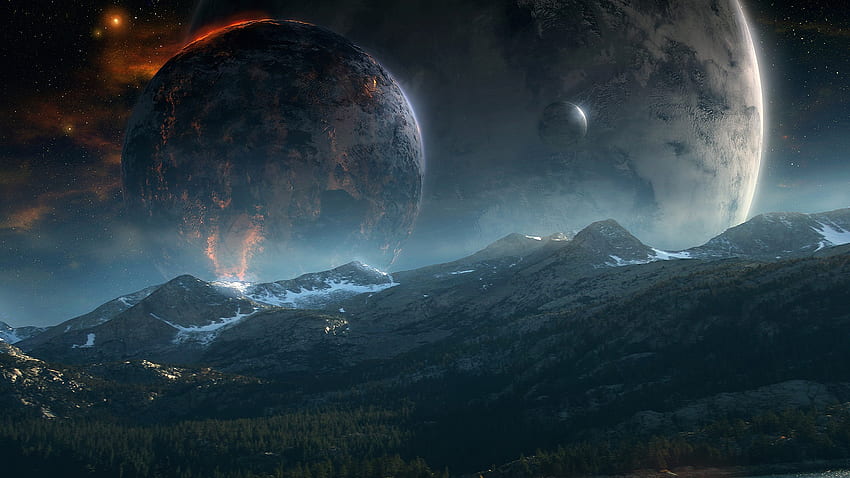 Научнофантастичен пейзаж, планетата Кибертрон HD тапет
