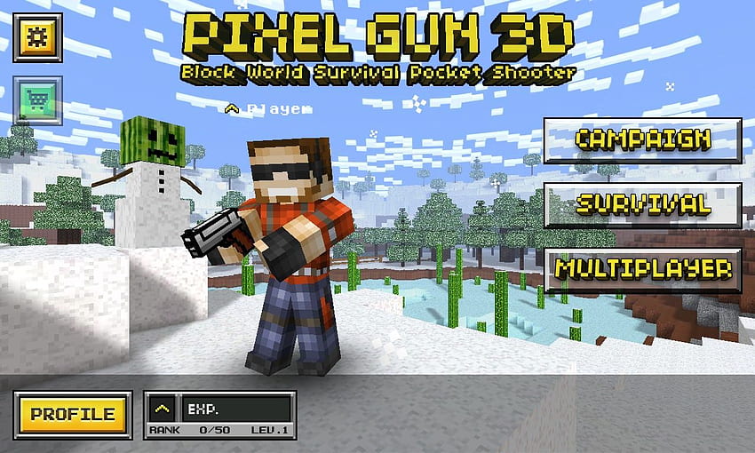 Pixel Gun 3D เกมยิงมุมมองบุคคลที่หนึ่งที่ยอดเยี่ยมในสไตล์ย้อนยุค Minecraft Pixel Gun 3D: FPS Shooter วอลล์เปเปอร์ HD