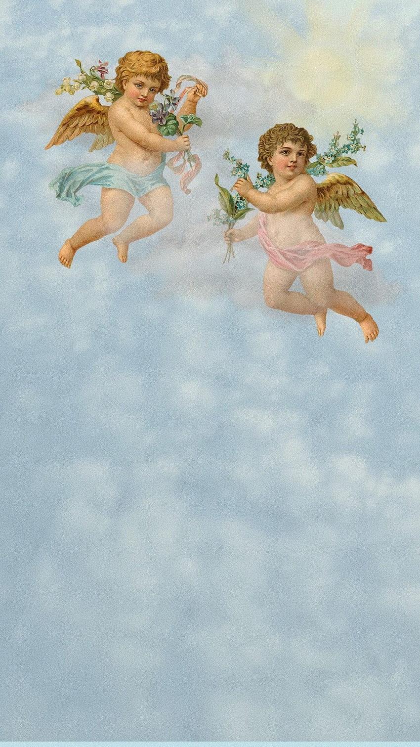 chmury i cherubiny z Sunny .fr, Angel Aesthetic Clouds Tapeta na telefon HD