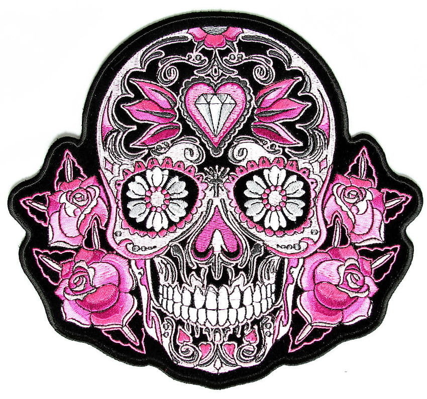 Girly Skull, Pink and Blue Skull HD wallpaper