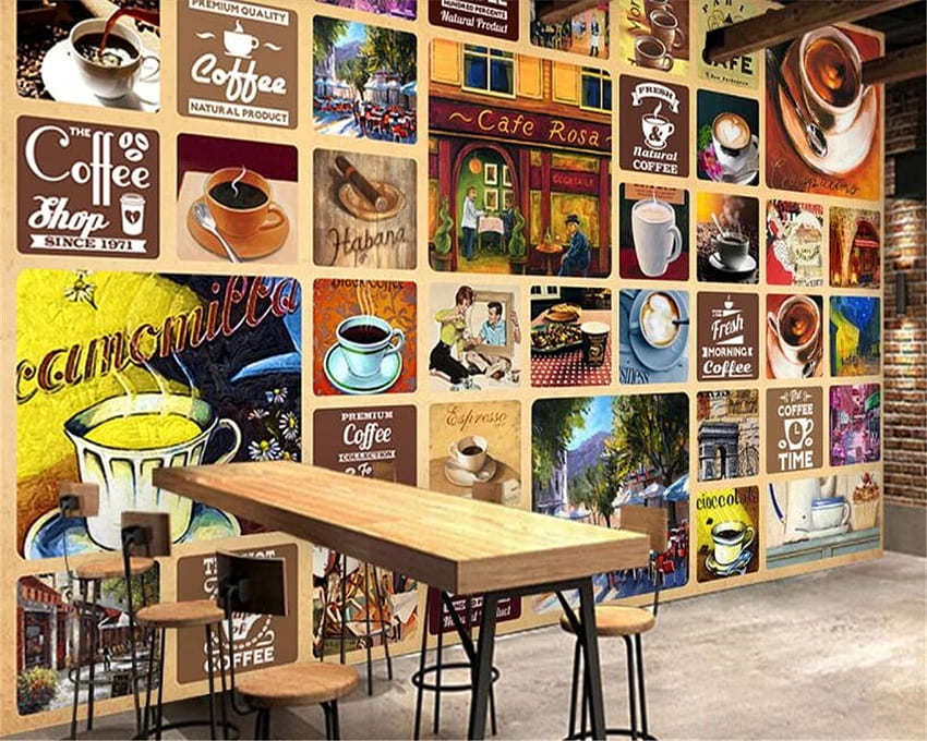 beibehang papel de parede Personality Cafe Vintage Restaurant Bar Background hudas beauty papier peint duvar kagit., Cafe Food 高画質の壁紙