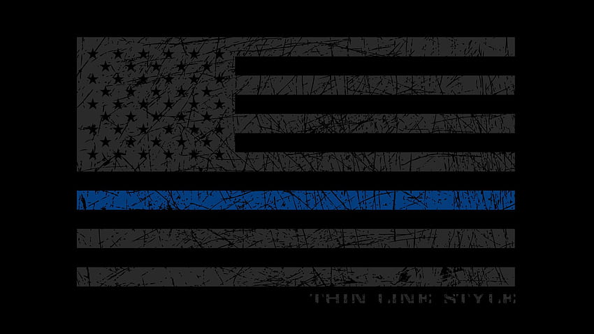 Dünne Flagge der blauen Linie HD-Hintergrundbild