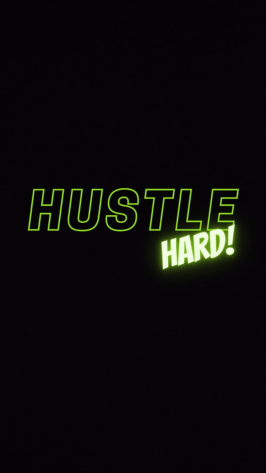 HUSTLE HARD, typography, amoled, neon, dark, creative HD phone wallpaper |  Pxfuel