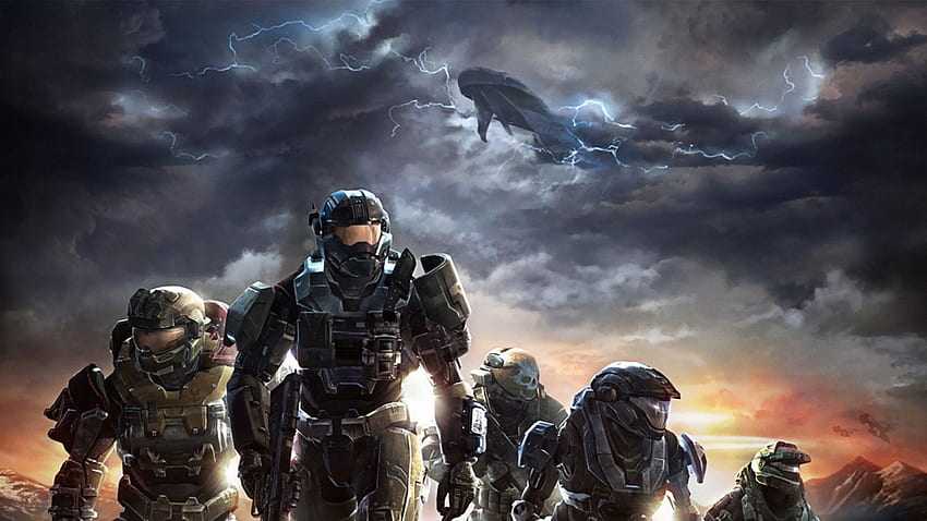 Halo Soldiers Sky Clouds Mountains, Halo 듀얼 스크린 HD 월페이퍼