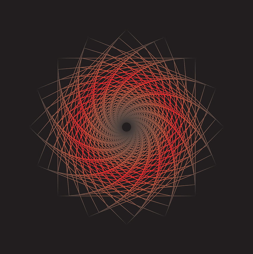 Minimal, vortex, orange-red lines, geometric HD phone wallpaper