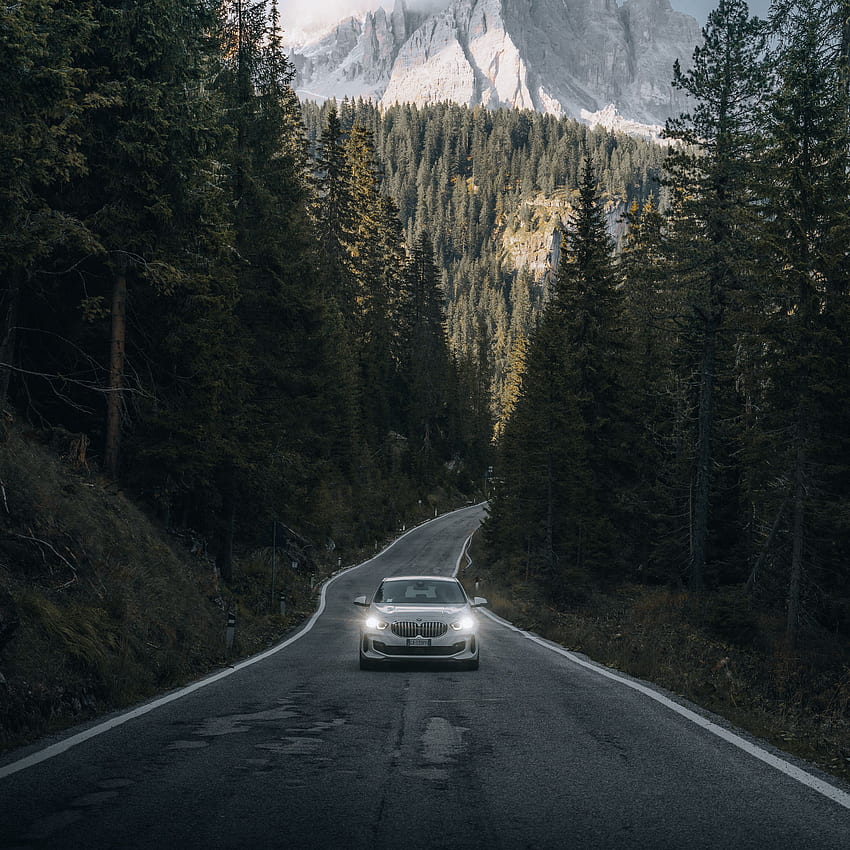 car, road, mountains, forest, nature ipad air, ipad air 2, ipad 3, ipad 4, ipad mini 2, ipad mini 3, ipad mini 4, ipad pro 9.7 for parallax background, Car Mountain HD phone wallpaper