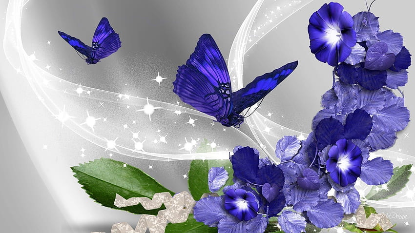 Abstract, Butterflies, Flowers, Flight, Colorful, Colourful HD wallpaper