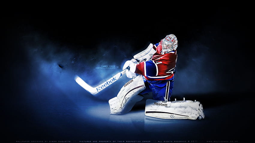 Una NHL con el portero Carey Price de los Montreal Canadiens. Montreal canadienses, Montreal, Canadiens, portero de hockey fondo de pantalla