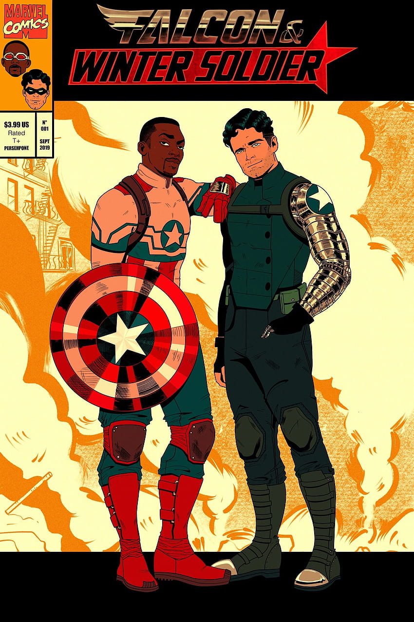 Halcón y el Soldado de Invierno. Falcon marvel, Winter soldier, Marvel comics fondo de pantalla del teléfono