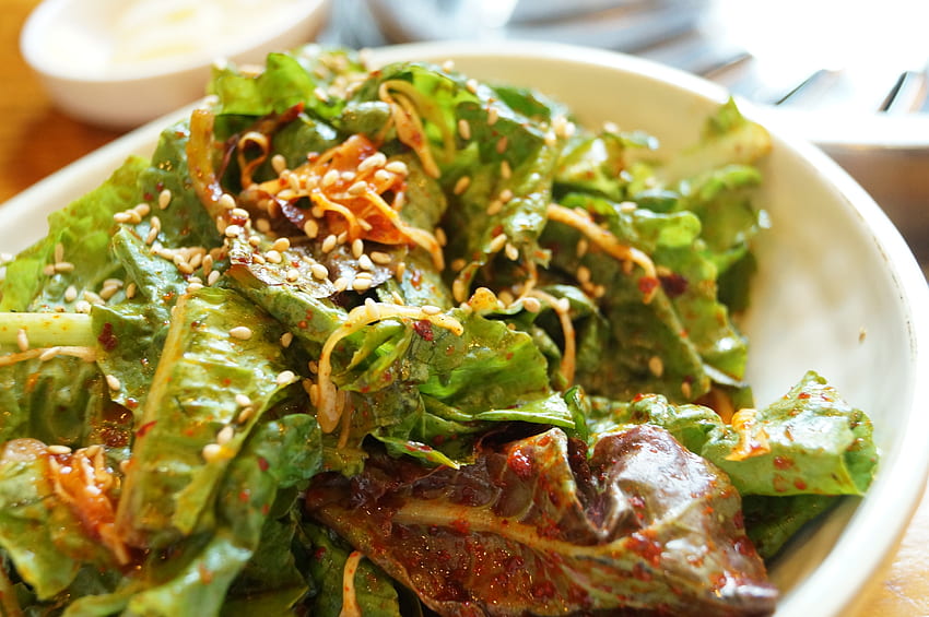 Essen, Blätter, Salat, Sauce HD-Hintergrundbild