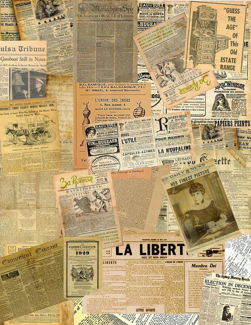 Колажни листове от стари вестници за вашите проекти. Колаж от вестници HD тапет за телефон