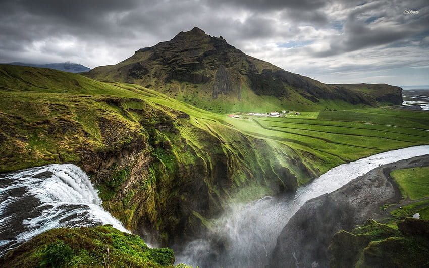 アイスランドの背景、アイスランド キャニオン 高画質の壁紙