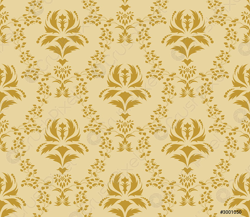 Seamless damask pattern - stock vector 3001050, Royal Yellow HD wallpaper