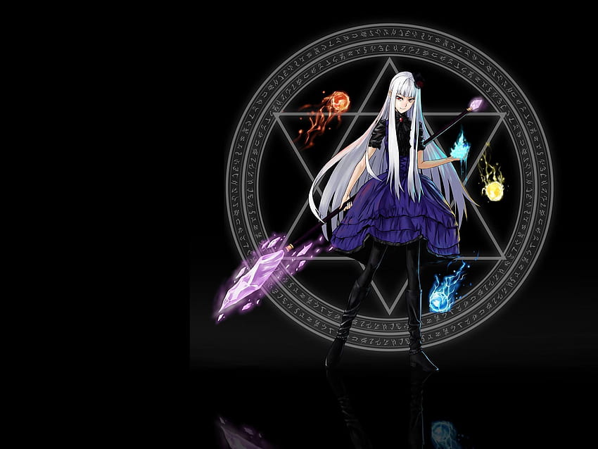 Anime Magician, Black Magic Girl Anime HD wallpaper