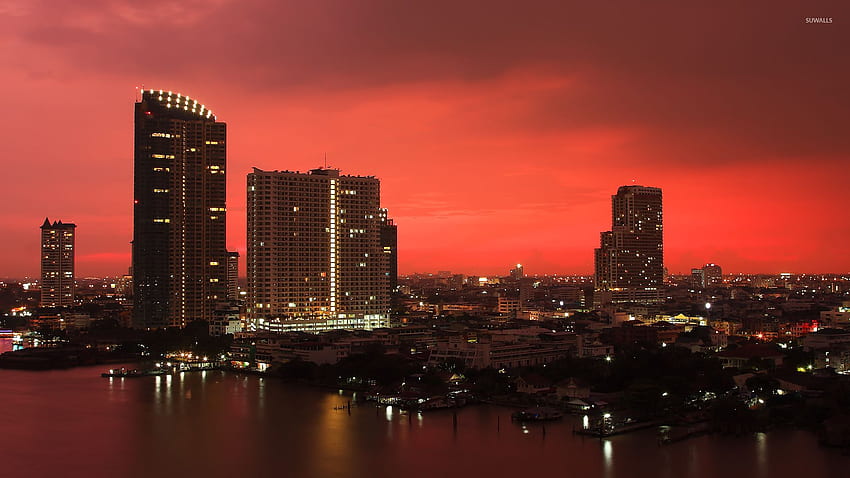 Red sunset over Bangkok - Thailand - World HD wallpaper | Pxfuel
